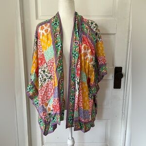 Tolani Collection | Yellow Multicolor Patchwork Raelyn Kimono